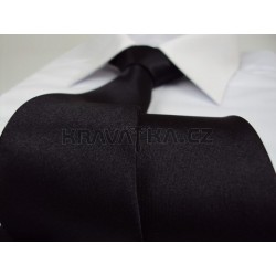 Čierna kravata SLIM - lesklá