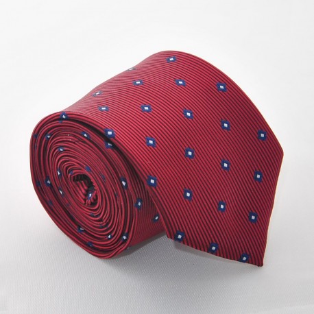 Červená kravata s kostičkama 2 ANGELO di MONTI 