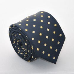 Modrá kravata s kostičkama 3 ANGELO di MONTI 