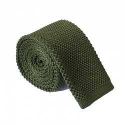 Pletená kravata MARROM - zelená army