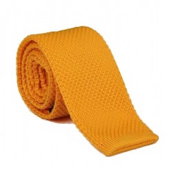 Pletená kravata MARROM - žlto / zlatá