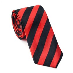 Crazy kravata - červeno čierne prúžky
