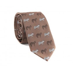 Hnedá kravata MARROM - zebry