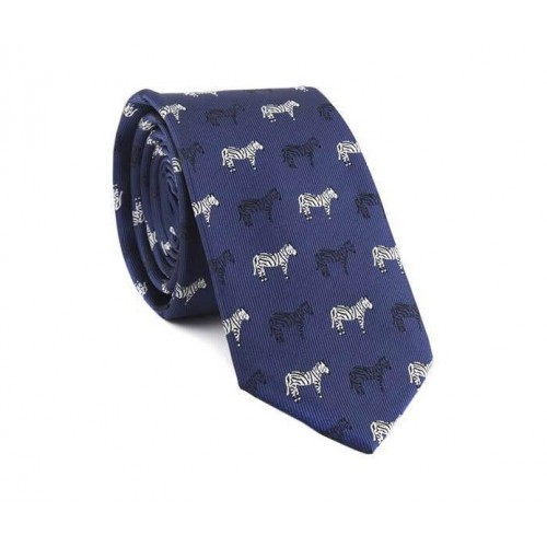 Modrá kravata MARROM - zebry